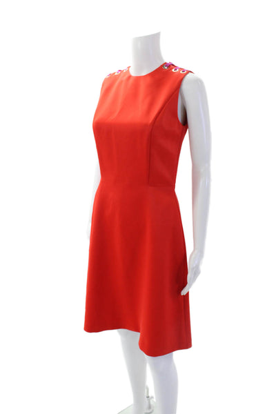 Belle Badgley Mischka Womens Sleeveless A-Line Knee Length Dress Orange Size 4