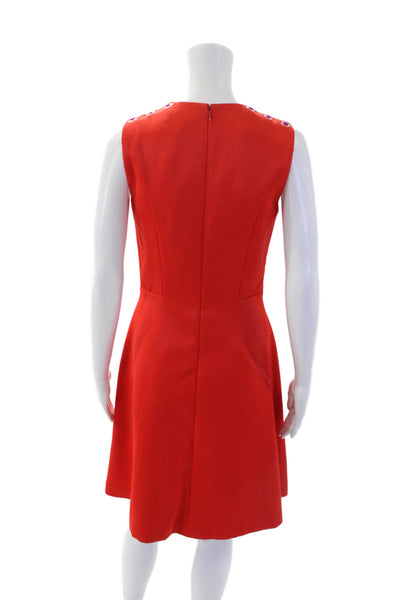 Belle Badgley Mischka Womens Sleeveless A-Line Knee Length Dress Orange Size 4