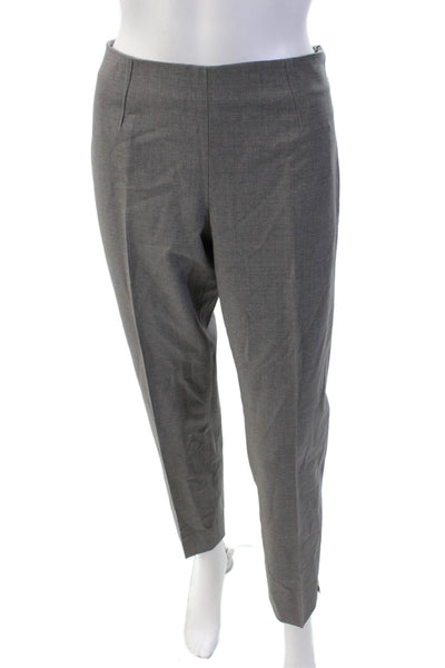 Theory Womens Wool Zippered Mid-Rise Tapered Dress Pants Gray Size 10