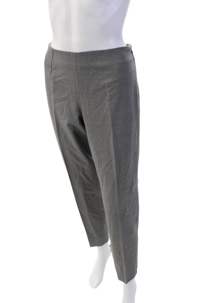 Theory Womens Wool Zippered Mid-Rise Tapered Dress Pants Gray Size 10