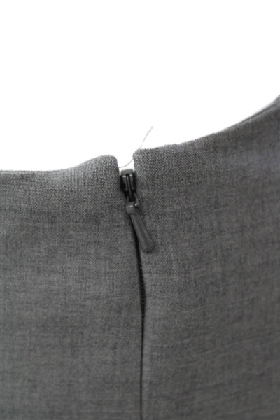 Theory Womens Wool Zippered Mid-Rise Tapered Dress Pants Gray Size 10