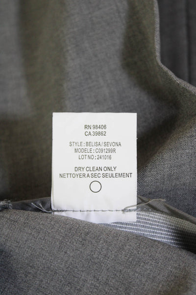 Theory Womens Wool Zippered Mid-Rise Tapered Dress Pants Gray Size 10