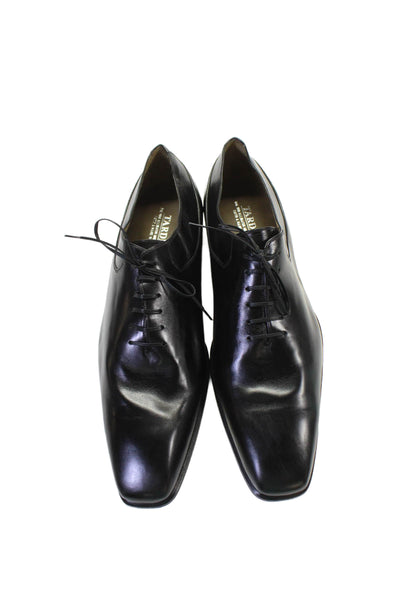 Tardini Mens Leather Lace Up Slip On One Piece Loafers Black Size 12