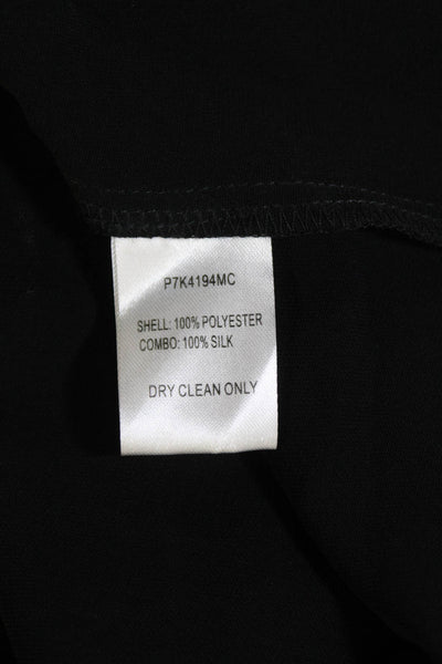 Parker Womens Textured One Long Sleeve Ruffle Short Sleek Dress Black Size 06