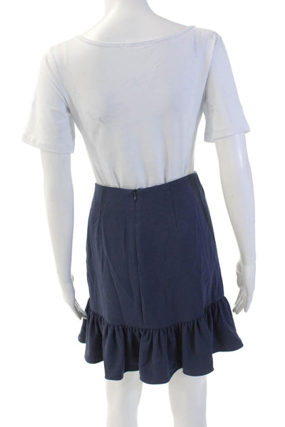 Drew Womens Textured Zip Lined Ruffle Tier Short Skirt Blue Size 04
