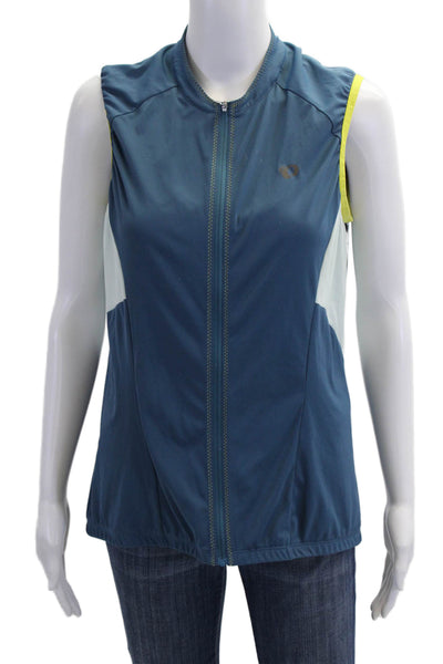 Pearl Izumi Womens Front Zip Crew Neck Lightweight Vest Jacket Blue Size XL