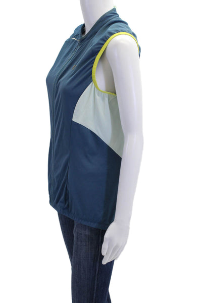 Pearl Izumi Womens Front Zip Crew Neck Lightweight Vest Jacket Blue Size XL