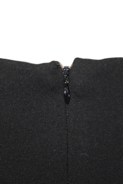 Cynthia Steffe Womens Back Zip Long Sleeve Lace Trim Shift Dress Black Size 12