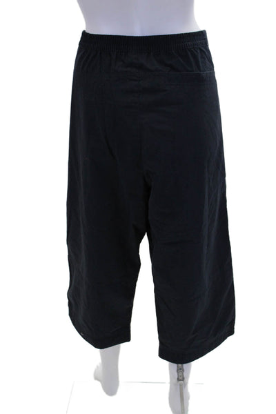 Adidas Womens Pocketed Paneled Detail Wide Legged Capris Solid Black Size L