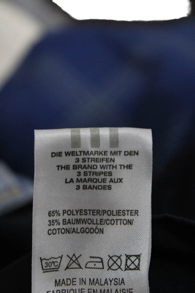 Adidas Womens Pocketed Paneled Detail Wide Legged Capris Solid Black Size L