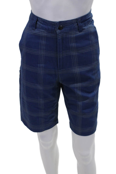 NYC Industry Womens Cotton Plaid Four Pocketed Casual Shorts Blue Size 26
