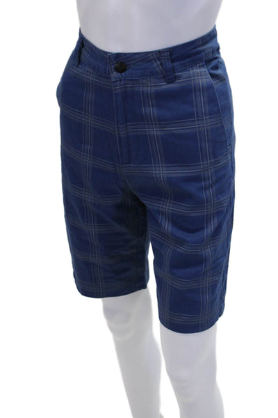 NYC Industry Womens Cotton Plaid Four Pocketed Casual Shorts Blue Size 26