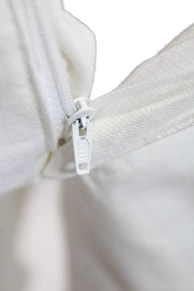 U-Key Womens Cotton Pocketed Detail Flared Leg Jeans Solid White Size 40