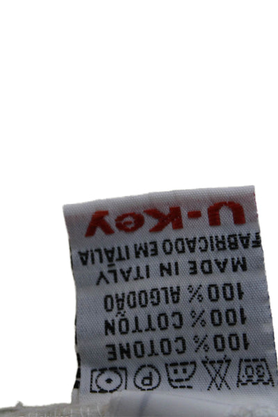 U-Key Womens Cotton Pocketed Detail Flared Leg Jeans Solid White Size 40