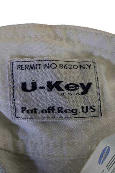 U-Key Womens Cotton Pocketed Detail Flared Leg Jeans Solid White Size 40