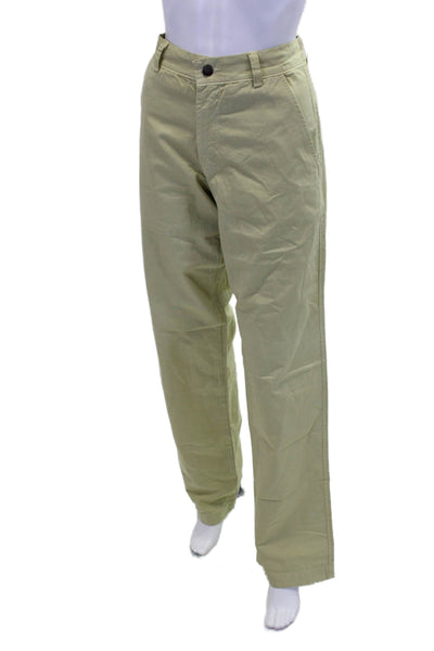 Cocoa Washwear Womens Cotton Pocketed Wide Legged Pants Light Green Size 30