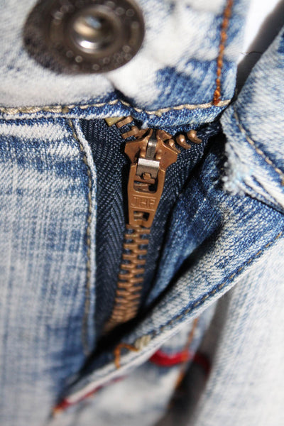 Gezhidon Womens Cotton Low Rise Stitching Detail Flared Jeans Blue Size XL