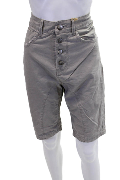 NYC Industry Womens Cotton Distressed Buttoned Casual Shorts Gray Size 26