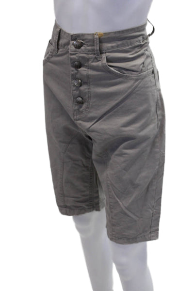 NYC Industry Womens Cotton Distressed Buttoned Casual Shorts Gray Size 26