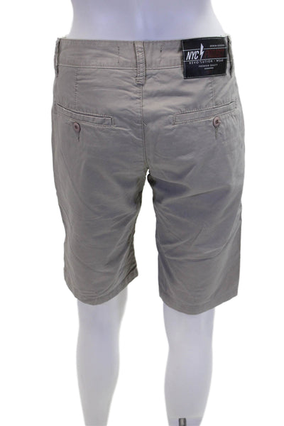 NYC Projects Womens Cotton Buttoned Pocketed Casual Shorts Gray Size 26