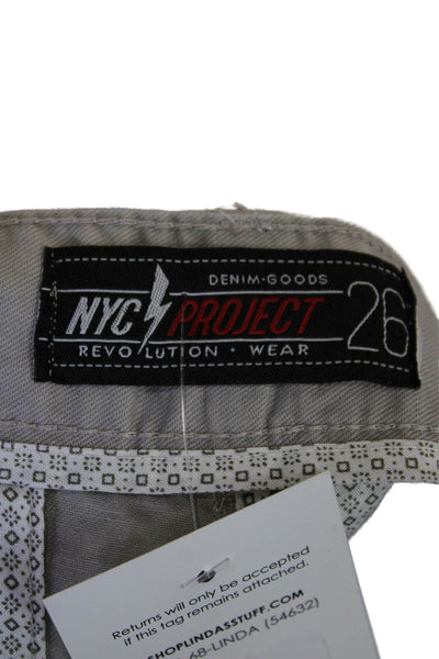NYC Projects Womens Cotton Buttoned Pocketed Casual Shorts Gray Size 26