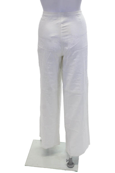 Penny Pull Womens Cotton Drawstring Waist Wide Legged Pants White Size 46