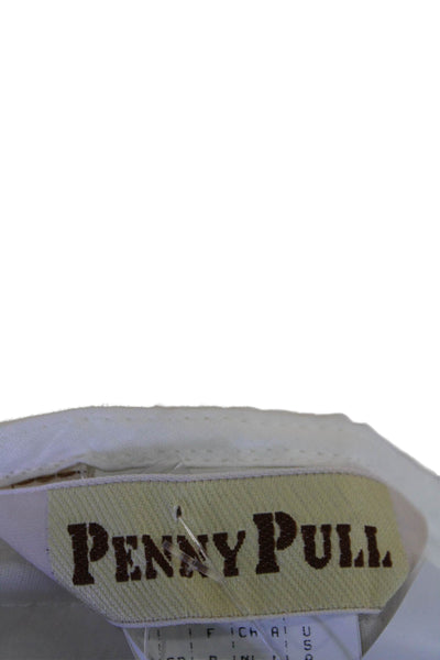 Penny Pull Womens Cotton Drawstring Waist Wide Legged Pants White Size 46