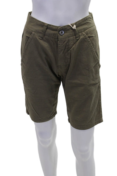 Rebel King Womens Cotton Four Pocketed Casual Shorts Olive Green Size 26