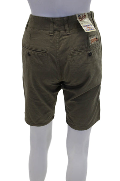 Rebel King Womens Cotton Four Pocketed Casual Shorts Olive Green Size 26