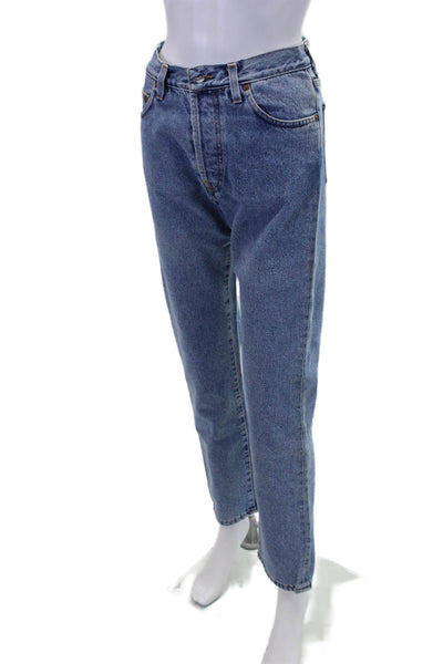 Uniform Womens Cotton Buttoned Four Pocket Straight Legged Jeans Blue Size 29
