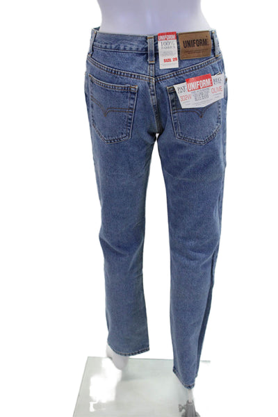 Uniform Womens Cotton Buttoned Four Pocket Straight Legged Jeans Blue Size 29