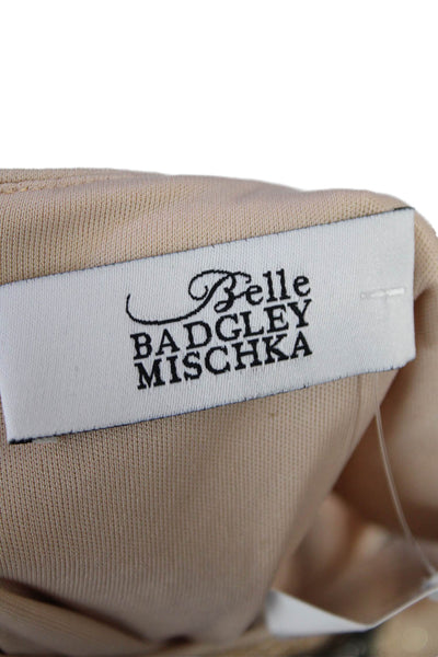 Belle Badgley Mischka Women's RBead Embellish Sprkle Mini Dress Gold Size 4