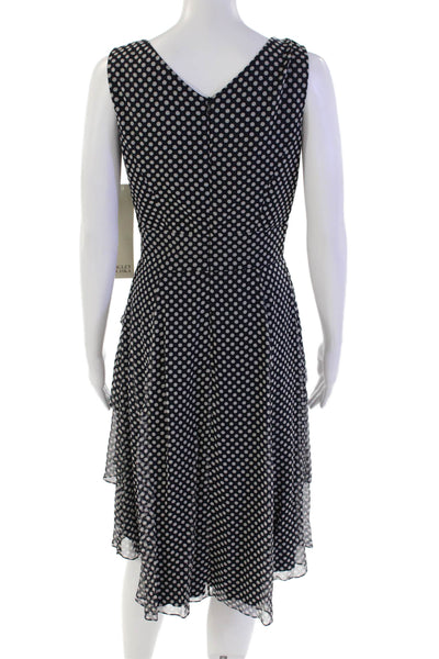 Badgley Mischka Collection Women's Ruffle Tiered Midi Dress Polka Dot Size 0