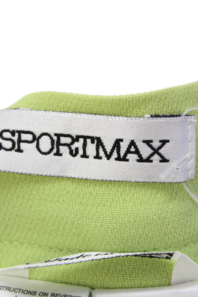 Sportmax Womens Back Zipped Buttoned Slip-On Midi Pencil Green Size 12