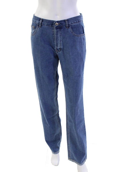 Banzong Womens Medium Washed Buttoned Straight Leg Jeans Blue Size XL