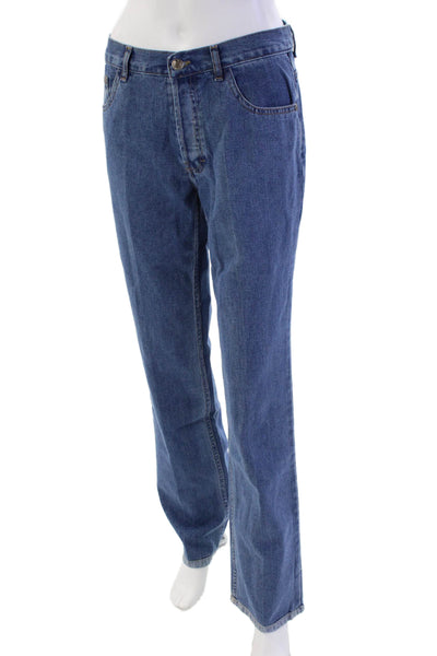 Banzong Womens Medium Washed Buttoned Straight Leg Jeans Blue Size XL