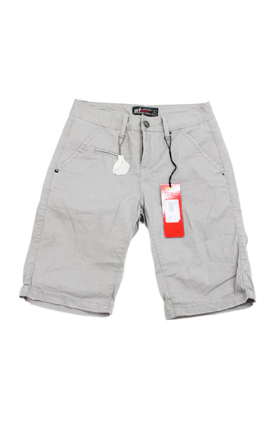NYC Project Mens Cotton Buttoned Zip Flat Front Slip-On Shorts Gray Size EUR 26