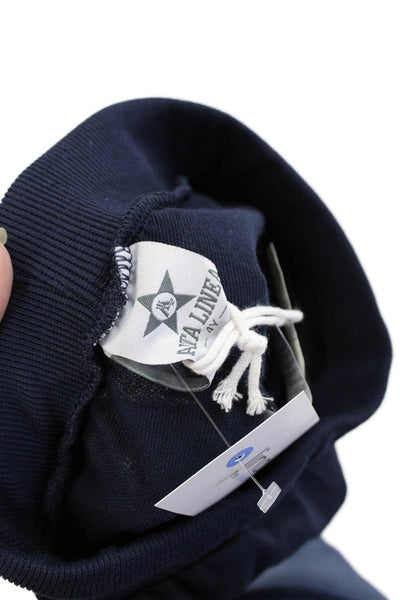 Alta Linea Boys Cotton Graphic Print Drawstring Jogger Sweatpants Navy Size 4Y