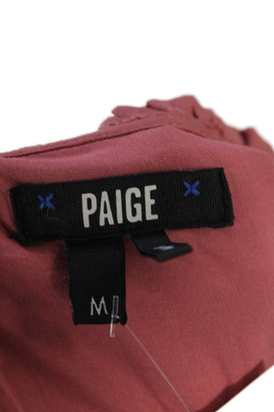 Paige Womens Cap Sleeve Keyhole Tiered Mini Shift Dress Pink Size Medium