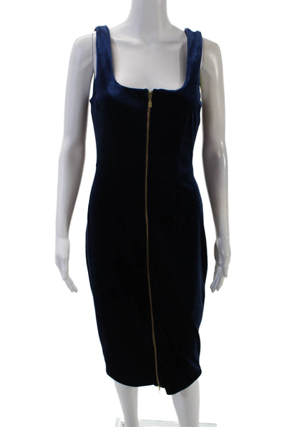 Mark & James by Badgley Mischka Womens Front Zipper Pencil Dress Blue Size 4
