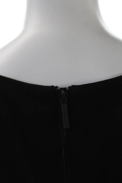 Pure Navy Womens Short Sleeves Knee Length Shift Dress Black Size 16