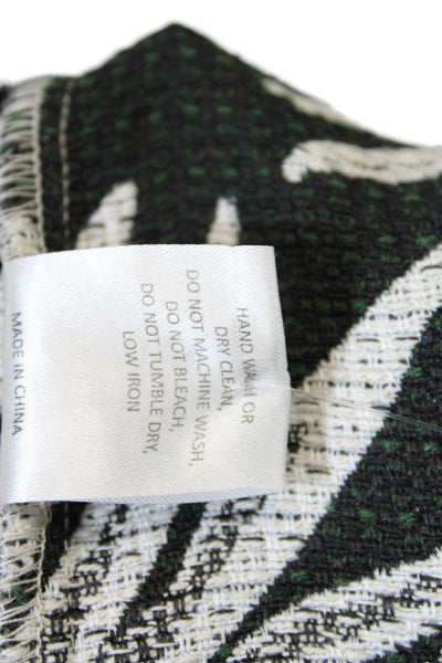 Badgley Mischka Womens Leaf Print Sleeveless Romper White Black Cotton Size 6