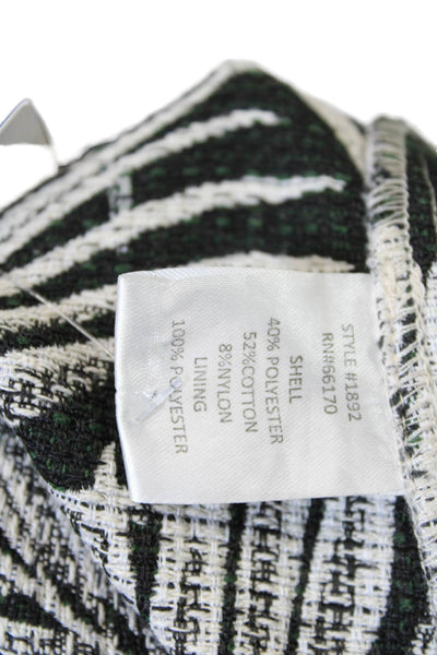 Badgley Mischka Womens Leaf Print Sleeveless Romper White Black Cotton Size 6
