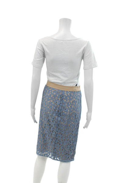 BCBG Max Azria Womens Bess Knee Length Pencil Skirt Shadow Blue Size Extra Small