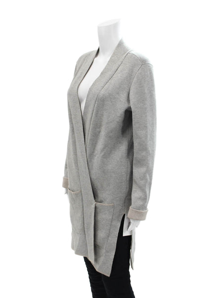 525 America Womens Long Sleeves Cardigan Sweater Light Gray Size Extra Small