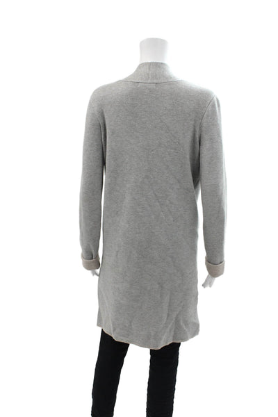525 America Womens Long Sleeves Cardigan Sweater Light Gray Size Extra Small