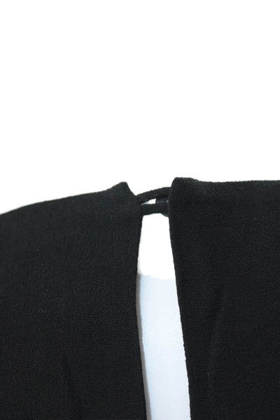Rebecca Taylor Womens Short Wing Sleeves Tie Shoulder Blouse Black Size 4