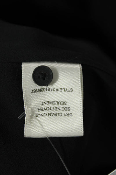 Rebecca Taylor Womens Short Wing Sleeves Tie Shoulder Blouse Black Size 4