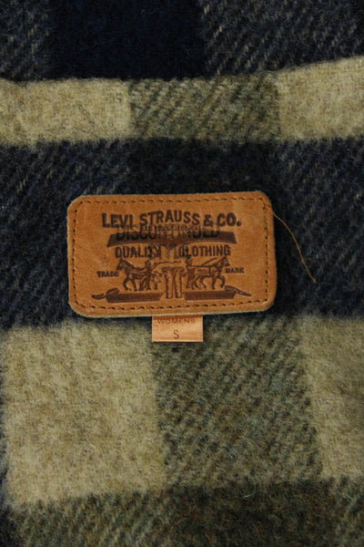 Levi Strauss & Co Womens Hooded Full Zipper Jacket Green Cotton Size Small
