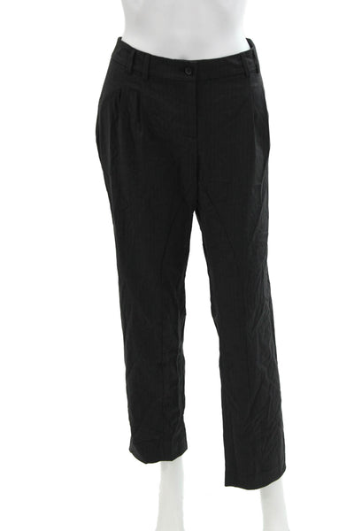 Michael Michael Kors Womens Striped Slim Leg Dress Pants Black Size 10
